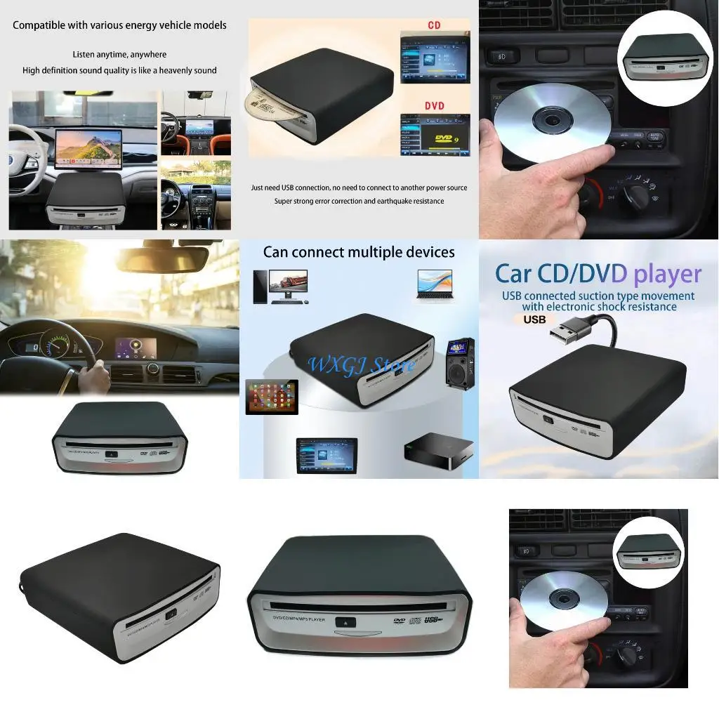 

37JE Transportable Car DISC Player With Electronic Hard Wearing Plan Consistent USB DVD Reiteration Devices