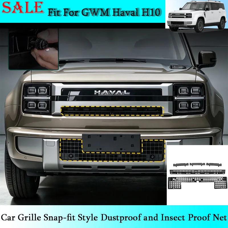 Fit for GWM Haval H10 Car Grille Snap-fit Style Dustproof and Insect Proof Net Car Exterior Protection Modification Supplies