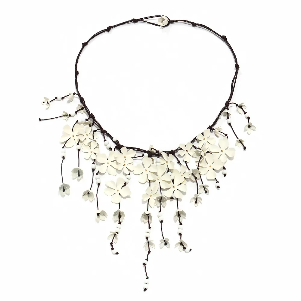 ZAA Handmade Flower Beaded Waterfall Shaped Tassels Necklaces for Women Vintage Statement Jewelry Choker Necklace Collar Gifts