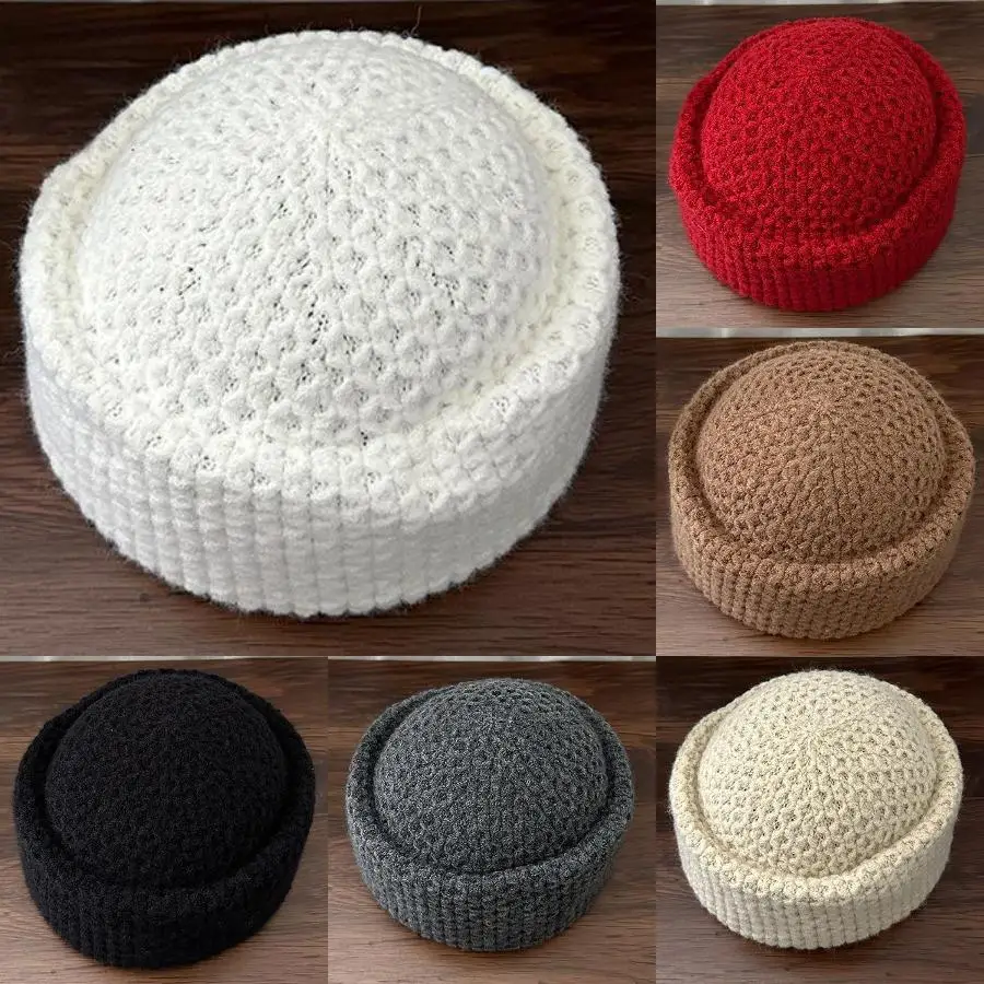 Korean Style Melon Cap Women's Hat Thick Knit Beret Autumn and Winter New