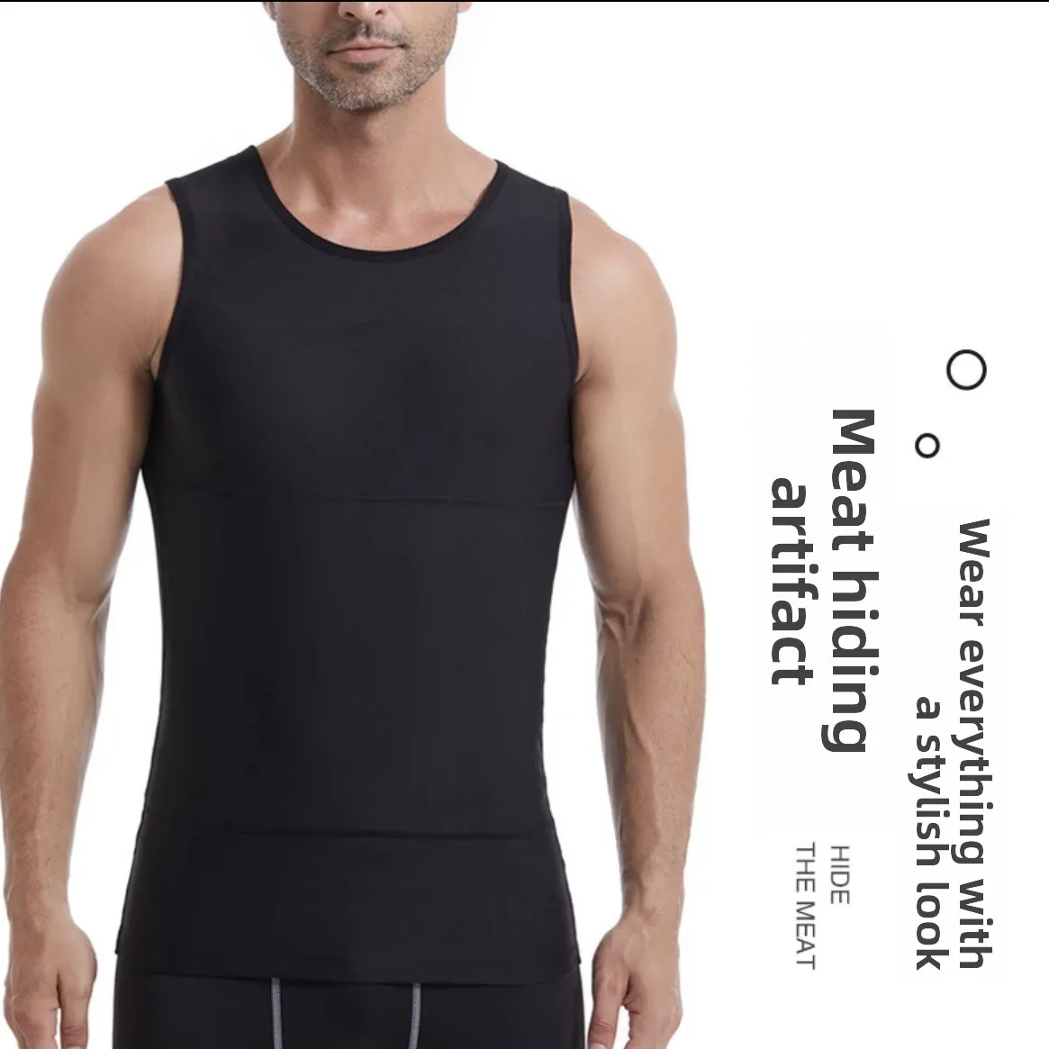 Tibetan Meat Artifact 3rd Generation Thin Men's Belly Closed Chest Vest Short Sleeve Shapewear Vest
