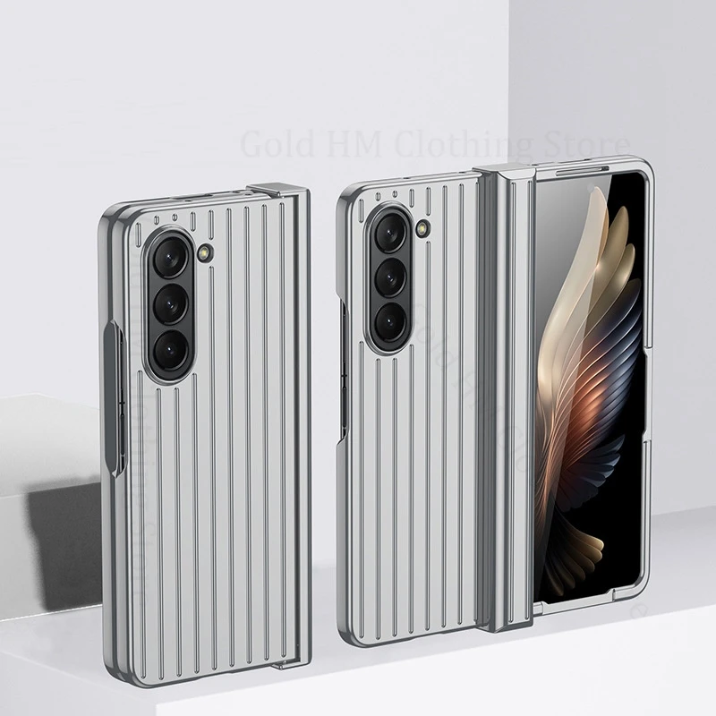 

For Samsung Galaxy Z Fold7 5G Suitcase Luggage Texture Phone Hinge Case For Samsung Z Fold 7 6 5 4 3 Shockproof PC Hinged Cover