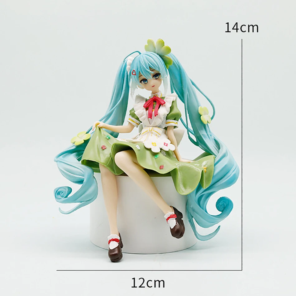 Figura de Anime de 15cm, tapón de fideos Hatsune Miku, figura de acción de Hada de hierba de la suerte, modelo de colección de PVC, juguetes de adorno, regalos