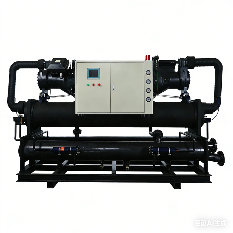 Double Unit for Compressor 960kW Industrial Cooling Water Cooled Chiller 270 Tons Shell Tube Condenser R-22 Refrigerant
