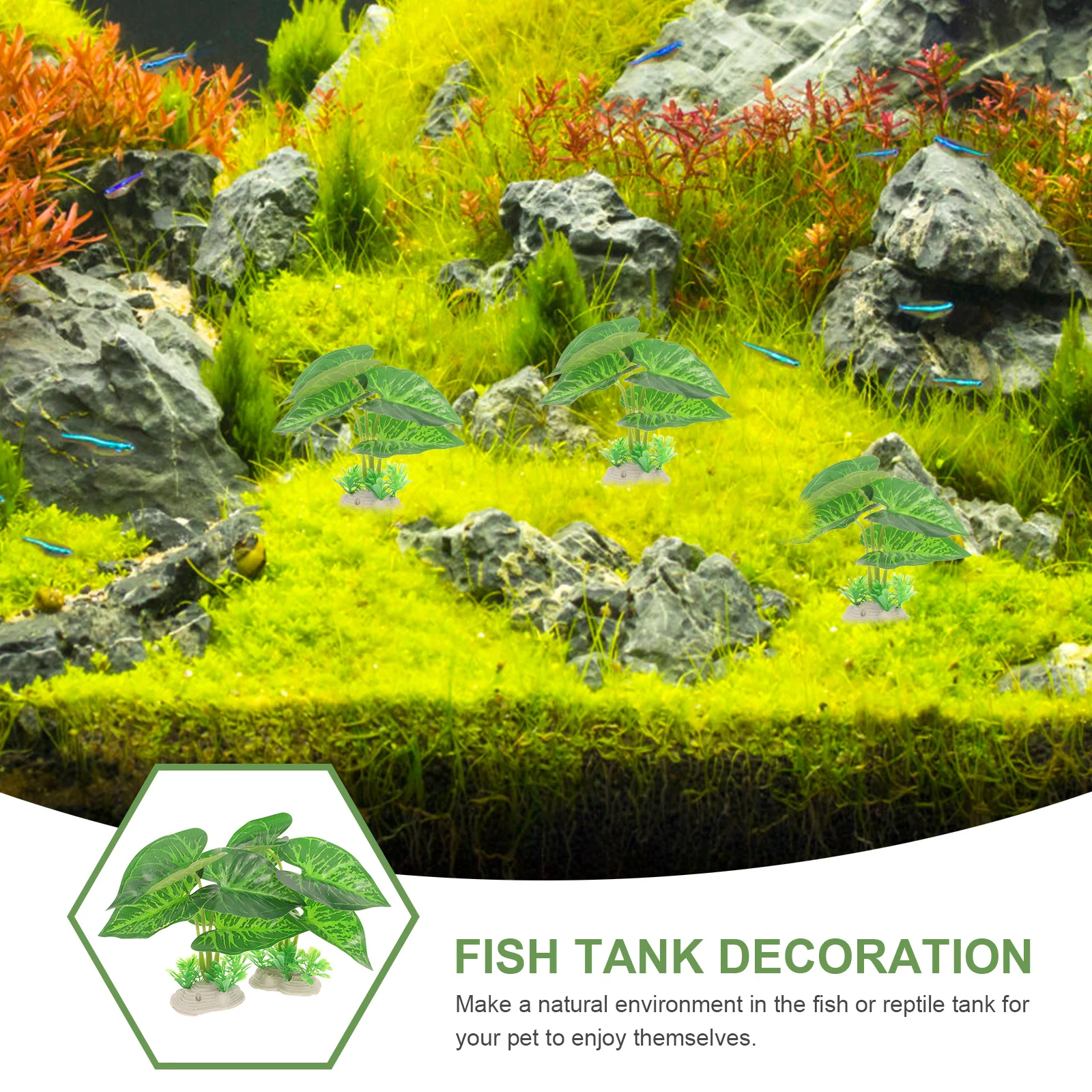 

4Pcs Simulation Aquatic Plants Realistic Texture Fish Tank Aquarium Landscaping Decor Artificial Plastic Fish Tank Accessories