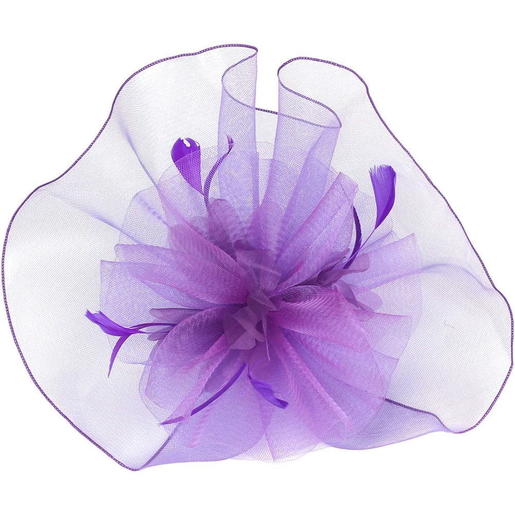 

Mesh Veil Fascinator Hat Purple Ladies Hair Accessories Wedding Bridal Headwear Tea Party Decorations Prom Headband