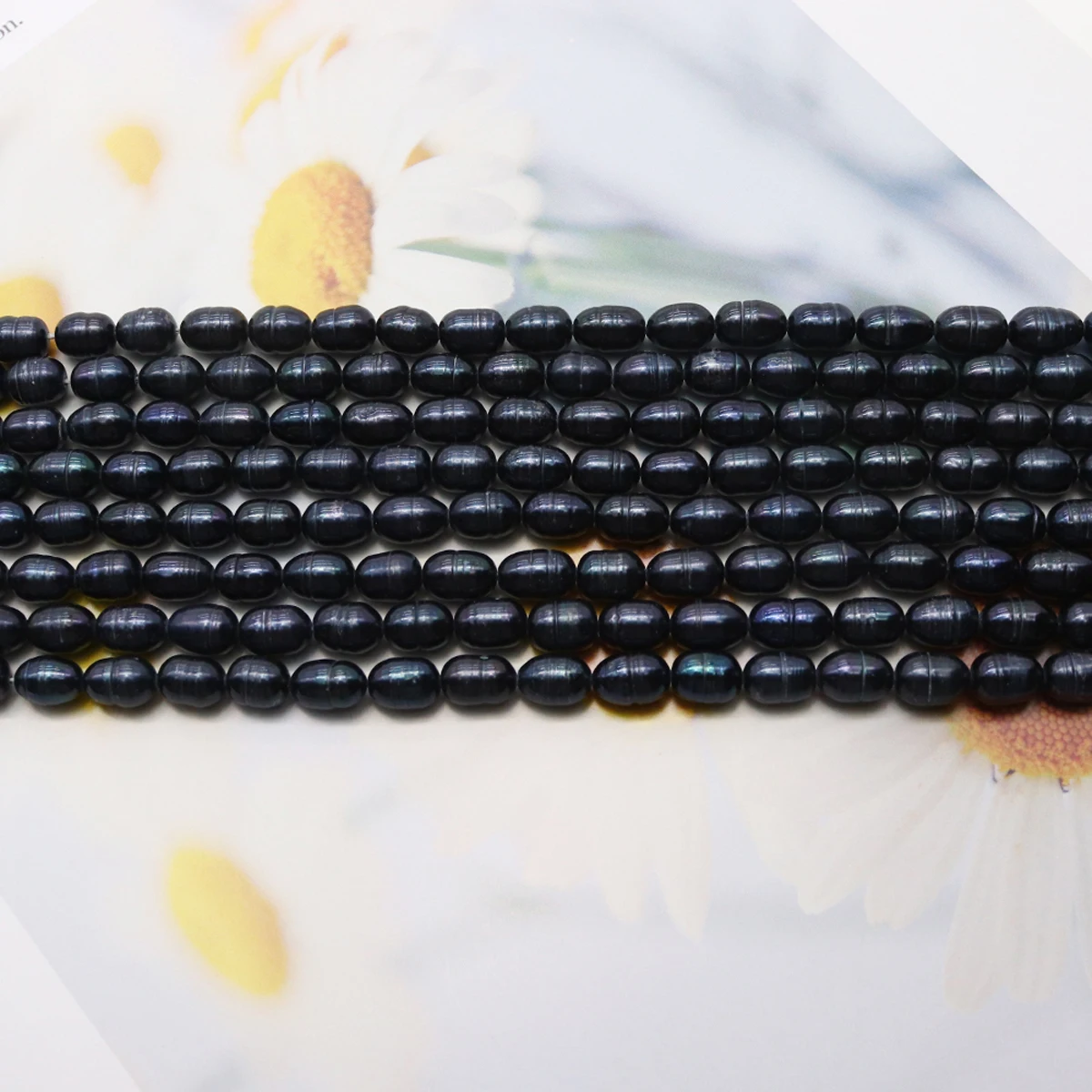 5-6mm 100% Natural Freshwater Pearl Black Rice Loose Spacer Beads for Jewelry Making Supplies DIY Necklace Bracelet Accessories