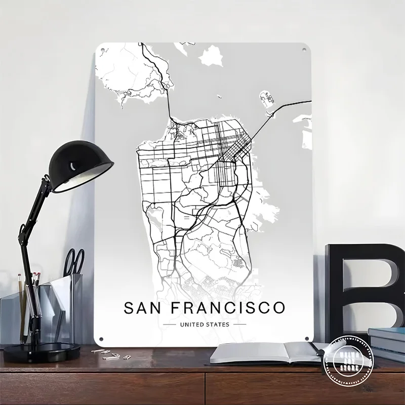 San Francisco California Metal Poster Perfect Gift for Fans Lovers Personalized Wall Art Metal Sign for Home Decor Items Room