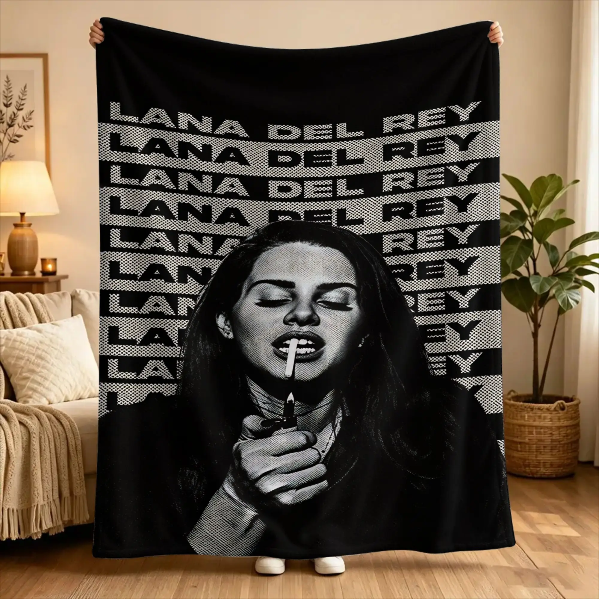 Lana Del Rey Singer Lizzy Grant  Blanket  Travel Flannel Throw Blanket For Couch Chair Sofa Bed Super Design Quality Bedspread