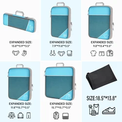 3/6Pieces Travel Storage Organizer Set With Portable Lightweight Suitcase Bags Compressed Packing Cubes Shoe Bag Mesh Luggage