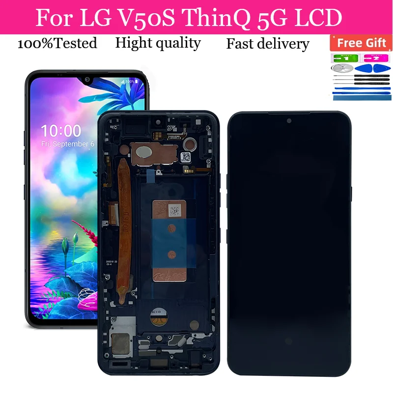 For LG V50S ThinQ 5G LCD Display Touch Screen Digitizer Assembly Secondary Screen Replacement Accessory