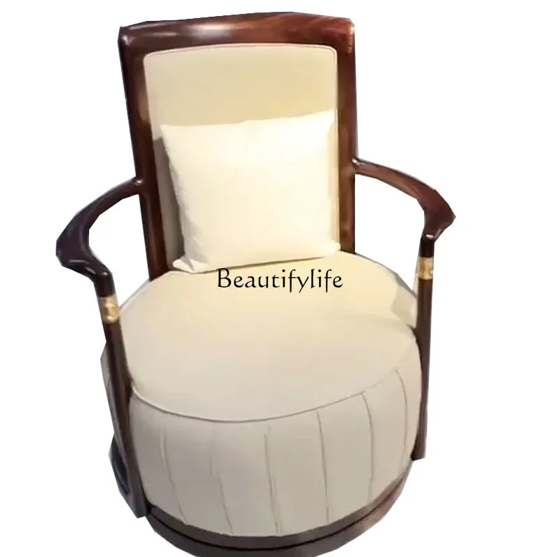 

ls42 New Chinese ebony leisure chair swivel chair three-piece set solid wood sofa chair living room