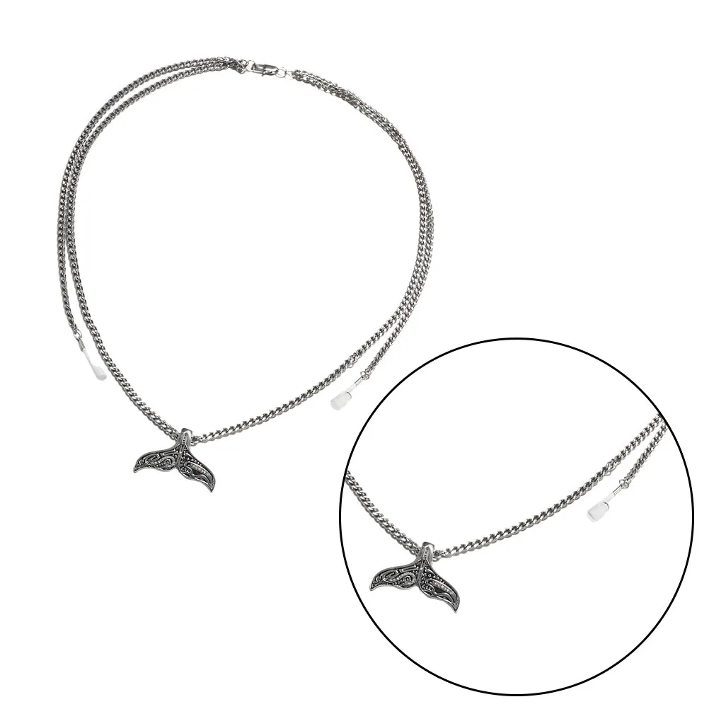 Ear Phones Headphone Lanyard Anti-lost Earphone Anti-loss Hanging Chain Silver for Breathe Necklace