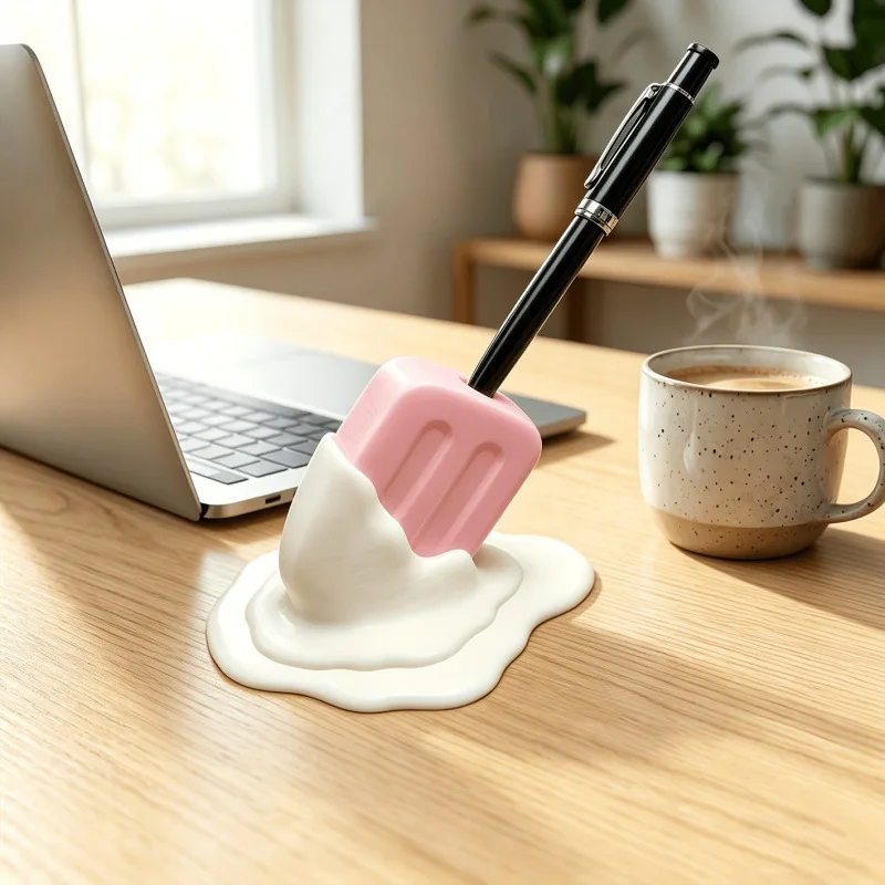 Creative “Melting Ice Cream” Pencil Holder: A Stylish Desktop Organizer and Decorative Gift