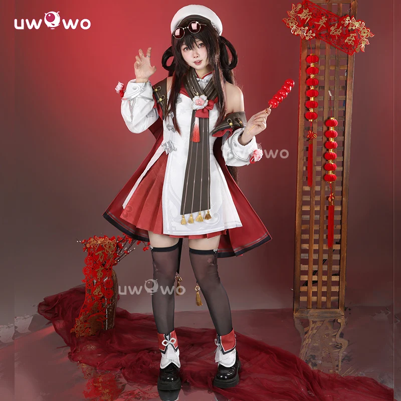 

UWOWO Hutao Cosplay Collab Series: Game Genshin impact Hutao Cherries Snow Laden outfit Lantern Rite Cosplay Costume