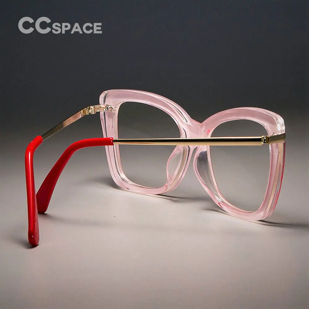 CCSPACE 45548 Ladies Square Glasses Frames For Women Metal Legs Designer Optical EyeGlasses Fashion Eyewear Computer Glasses