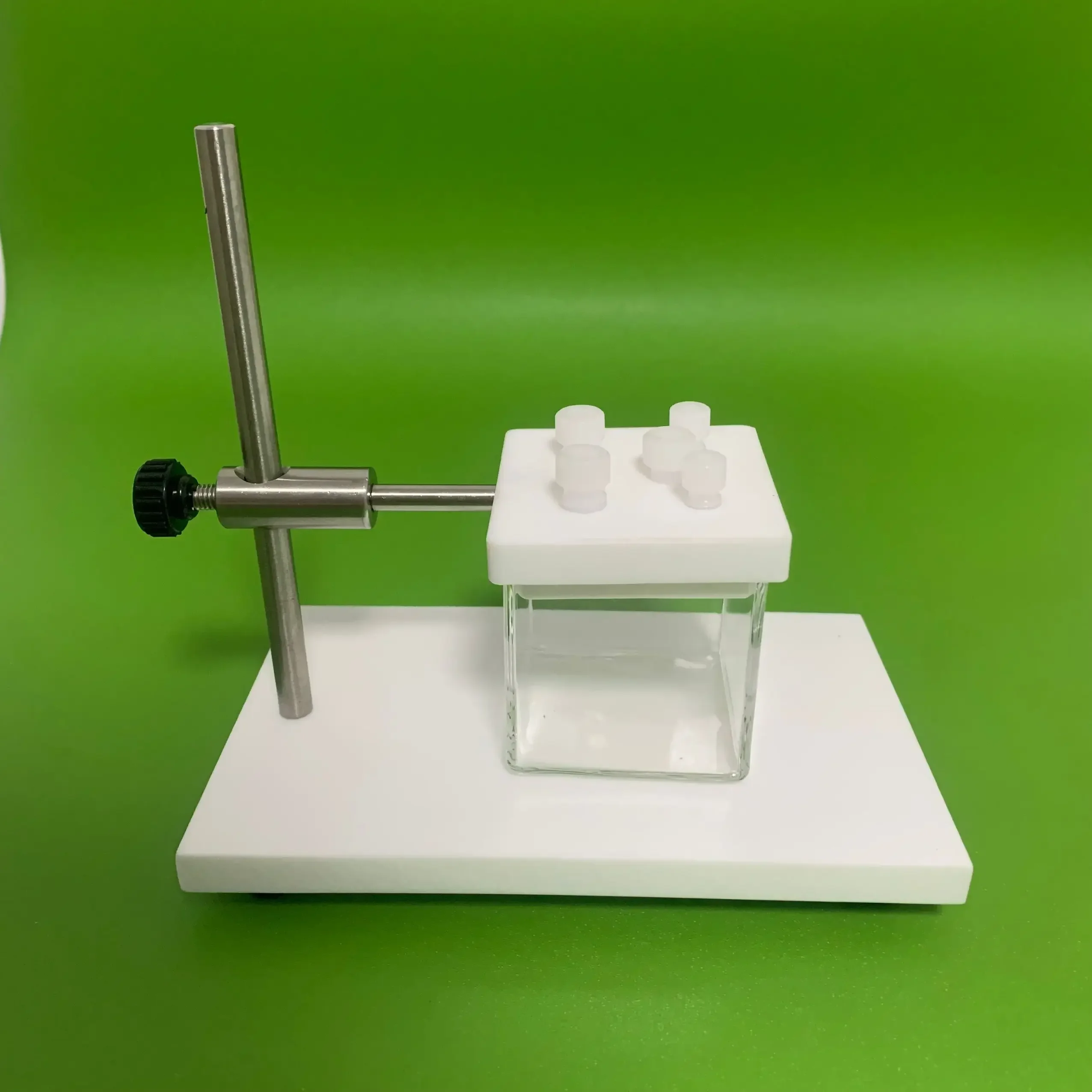 Square Quartz Electrolytic Cell Bracket (50 * 50 * 50mm, Including Quartz Electrolytic Cell, Bracket, Customized Cover Hole)