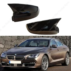 For BMW F06 2pcs Gloss Rear View Mirror Cover Caps Trim Shell Frame 6 Series 640i 640d 650i Gran Coupe 2012-2015 BodykitsTuning