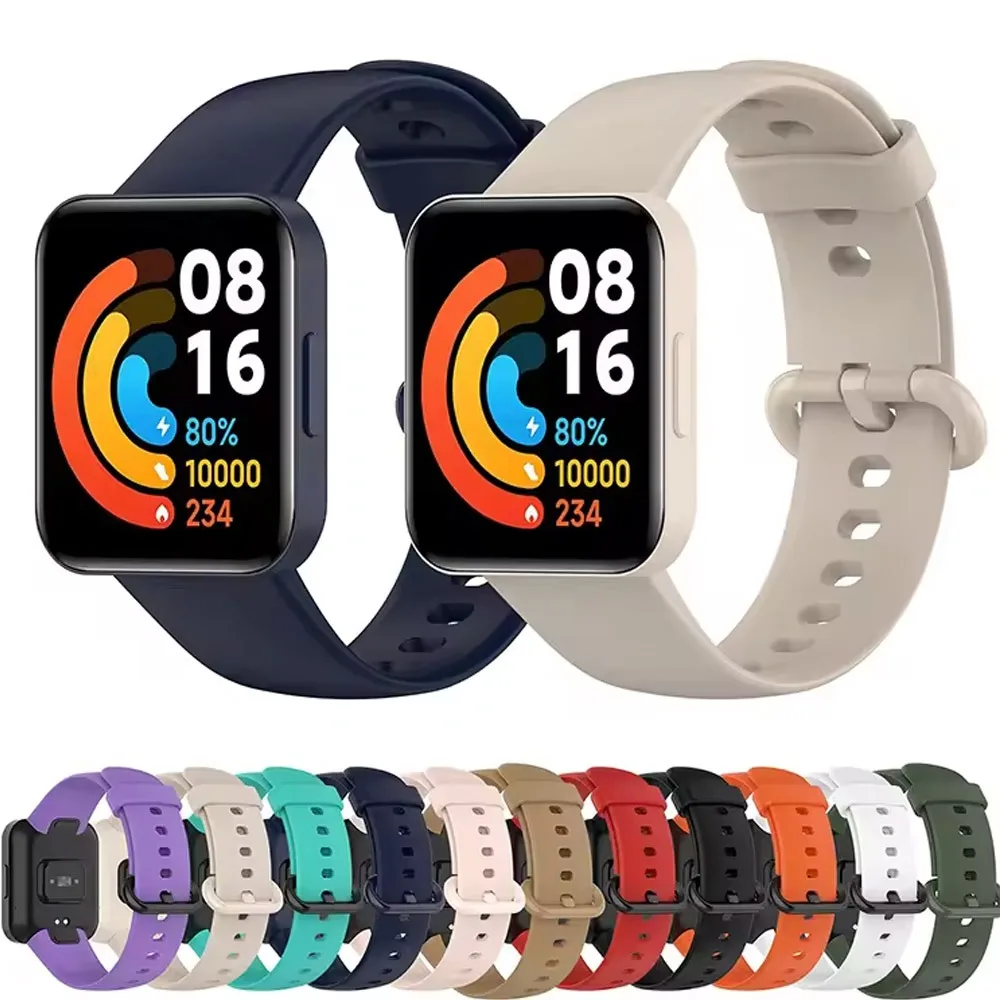 Correa de silicona suave para Xiaomi Watch 2 Lite, cómoda pulsera con hebilla de acero inoxidable para accesorios Redmi Watch 2 Lite