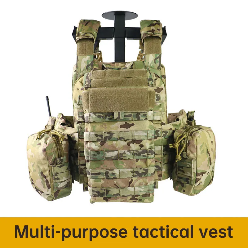 Plate Carrier Camouflage Molle Quick Release Light Magazine Pouches Hunting Fully Protection Tactical Vest Oxford Training Equip