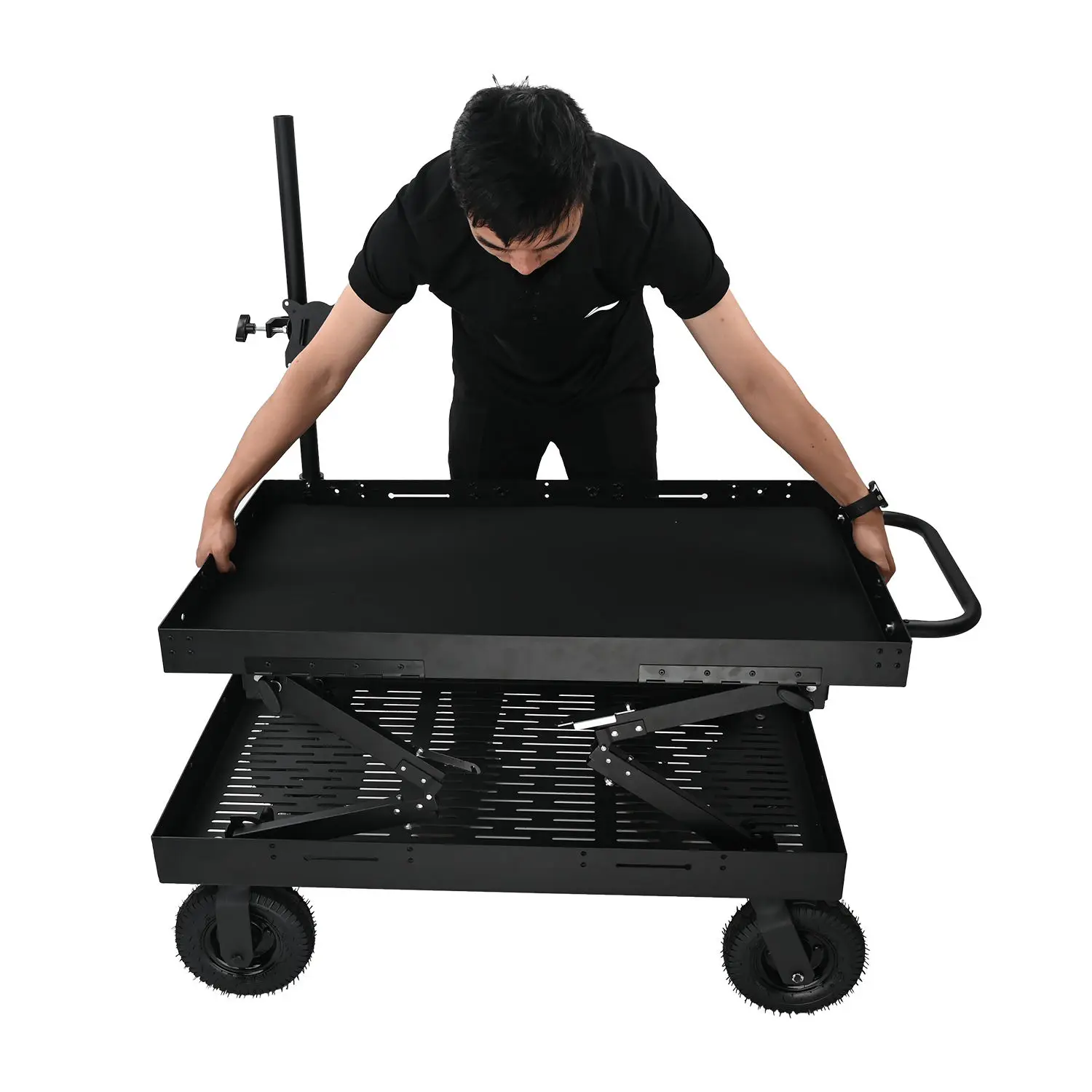 

Hot Sale Foldable Film Television Monitor Crew Cart Video Production Camera Professional Director Cart Workstation for Filming