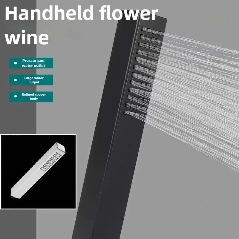 

Квадратная ручная душевая лейка с одной функцией, универсальная, водосберегающая, креативная, модная, с высоким давлением