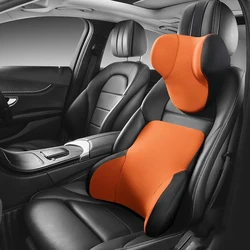 Memory Cotton Neck Pillow Car Seat Pillow Support Auto Lumbar Cushion Comfortable and Breathable Car Headrest Lumbar Support