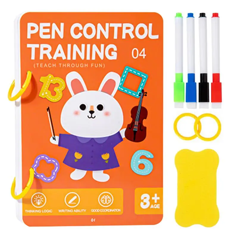 Pencil Control Book Erasable Kindergarten Workbooks Kindergarten Workbooks Learning Workbooks Pencil Control Prewriting Practice