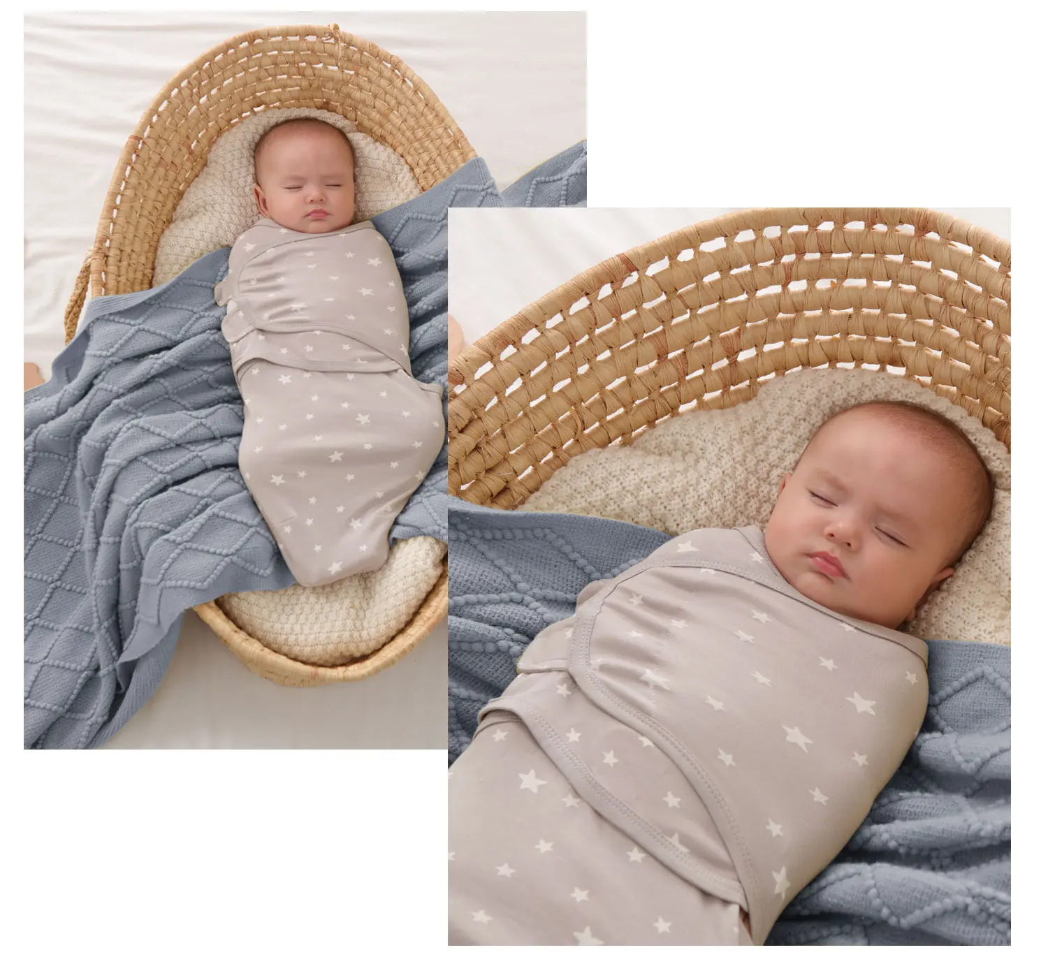 INSULAR Baby Sleeping Bags Newborn Anti-startle Swaddle Envelope Cocoon Wrap Infant Anti-kick Throw Blankets 100% Cotton 3 Pcs