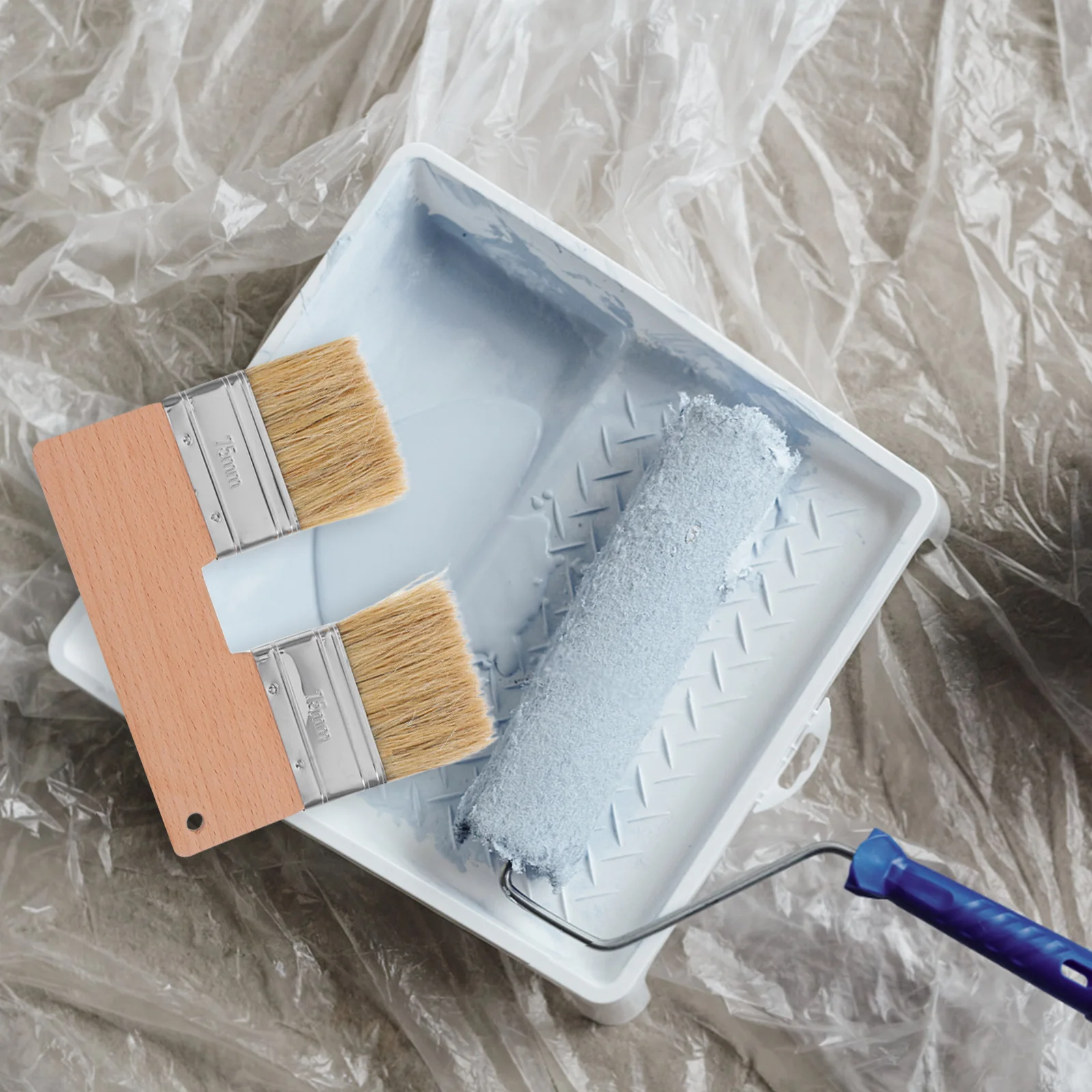 

Natural Pig Bristle Double Heads Flat Paint Brush for Artists Oil Painting Supplies Precision Blending Craftsmanship