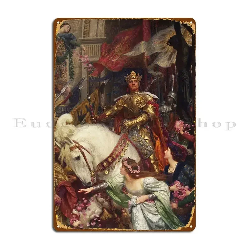 The Two Crowns Frank Dicksee 1900 Metal Sign Wall Decor Party Wall Cave Personalized Club Bar Tin Sign Poster