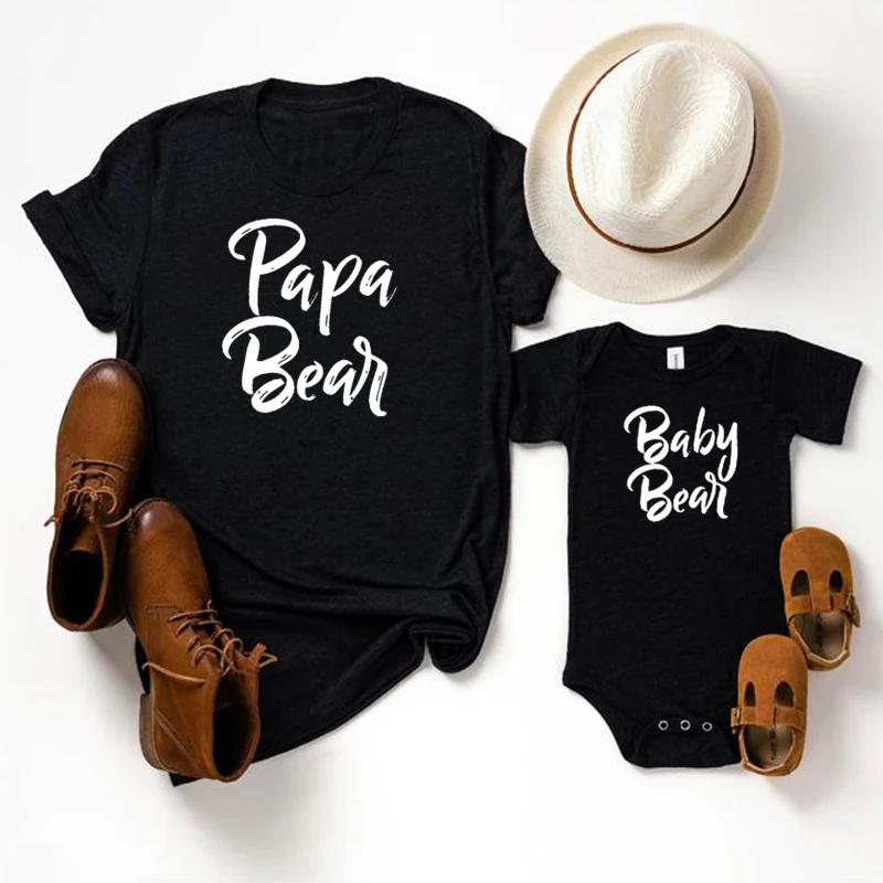 Gift for Daddy Family Matching Outfits Papa Bear Baby Bear Matching Father Baby Gift 2021 Dad and Baby Matching Shirt M