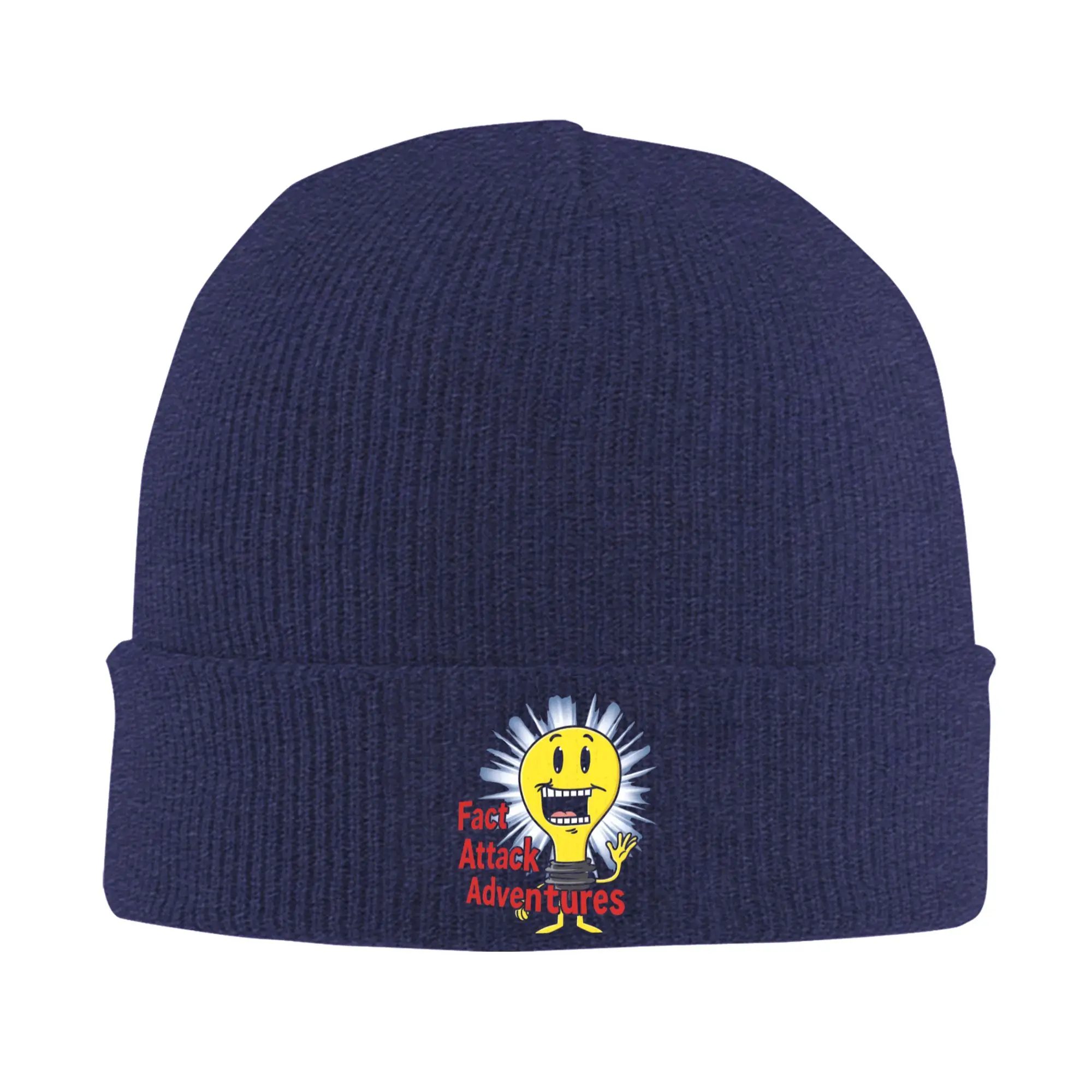 Light Bulb Fact Attack Adventures  Knit Hat  Beanie Hats Kpop Warm Soft Unisex Adult Bonnet Hats Autumn Pattern Vintage Caps
