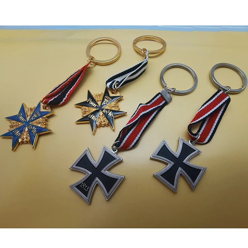 سلسلة مفاتيح شارة ميدالية صغيرة بروسية ألمانية بلاك ماركس ميريت بلو آيرون ماركس #1