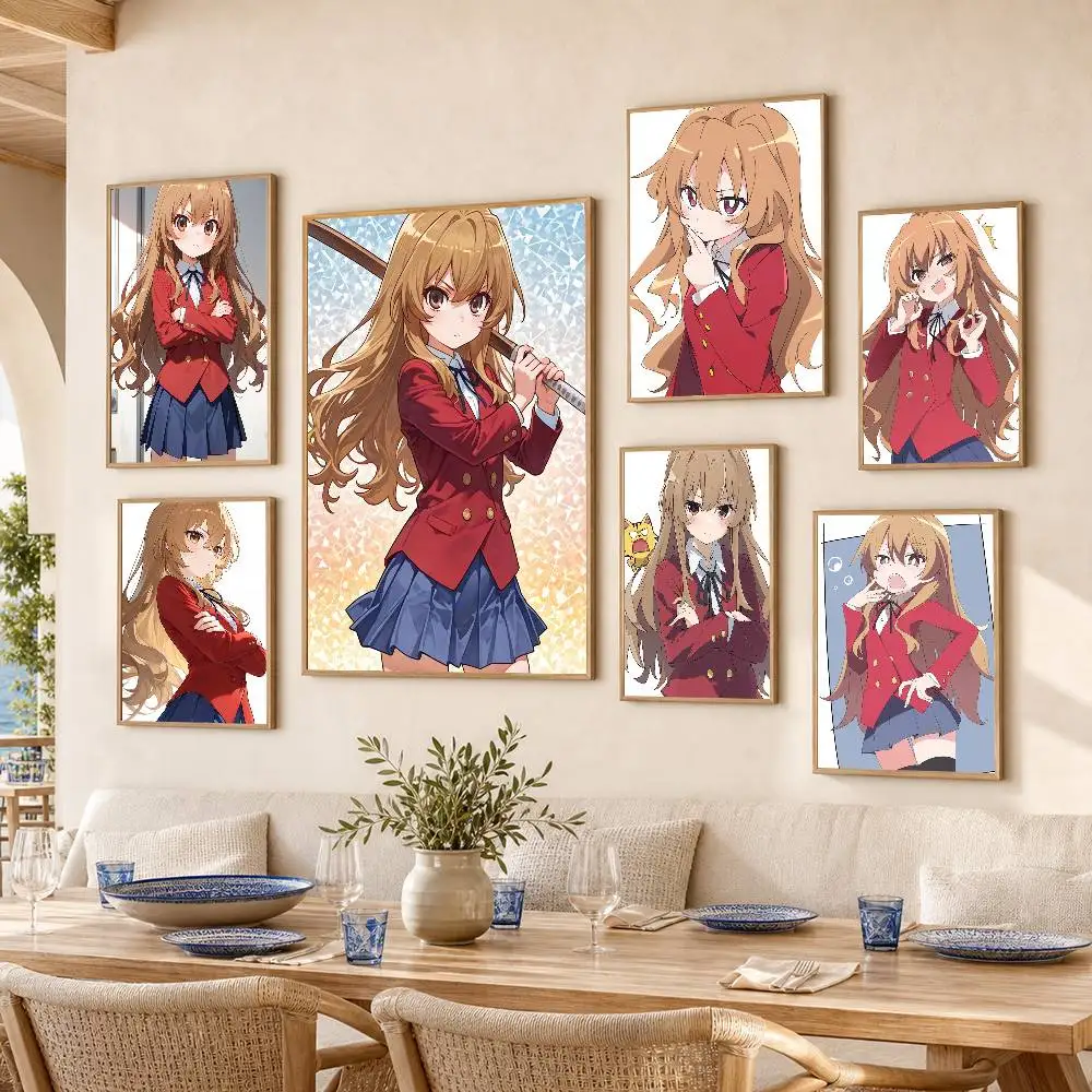 T-Toradora  Poster Self-adhesive Art Waterproof Paper Sticker Coffee House Bar Room Wall Decor