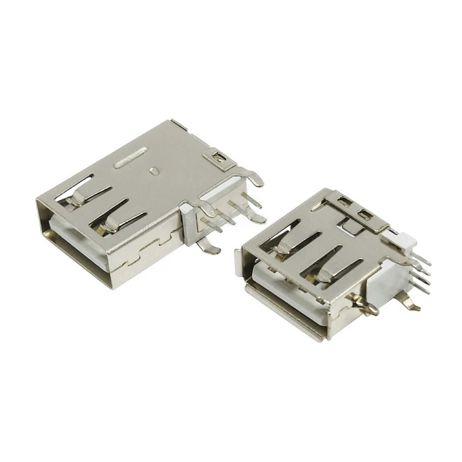 10pcs USB 2.0 A Female PCB Mount Socket Connector USB Vertical Side Inser Female Jack Connector Long/Short Type 90 Degree