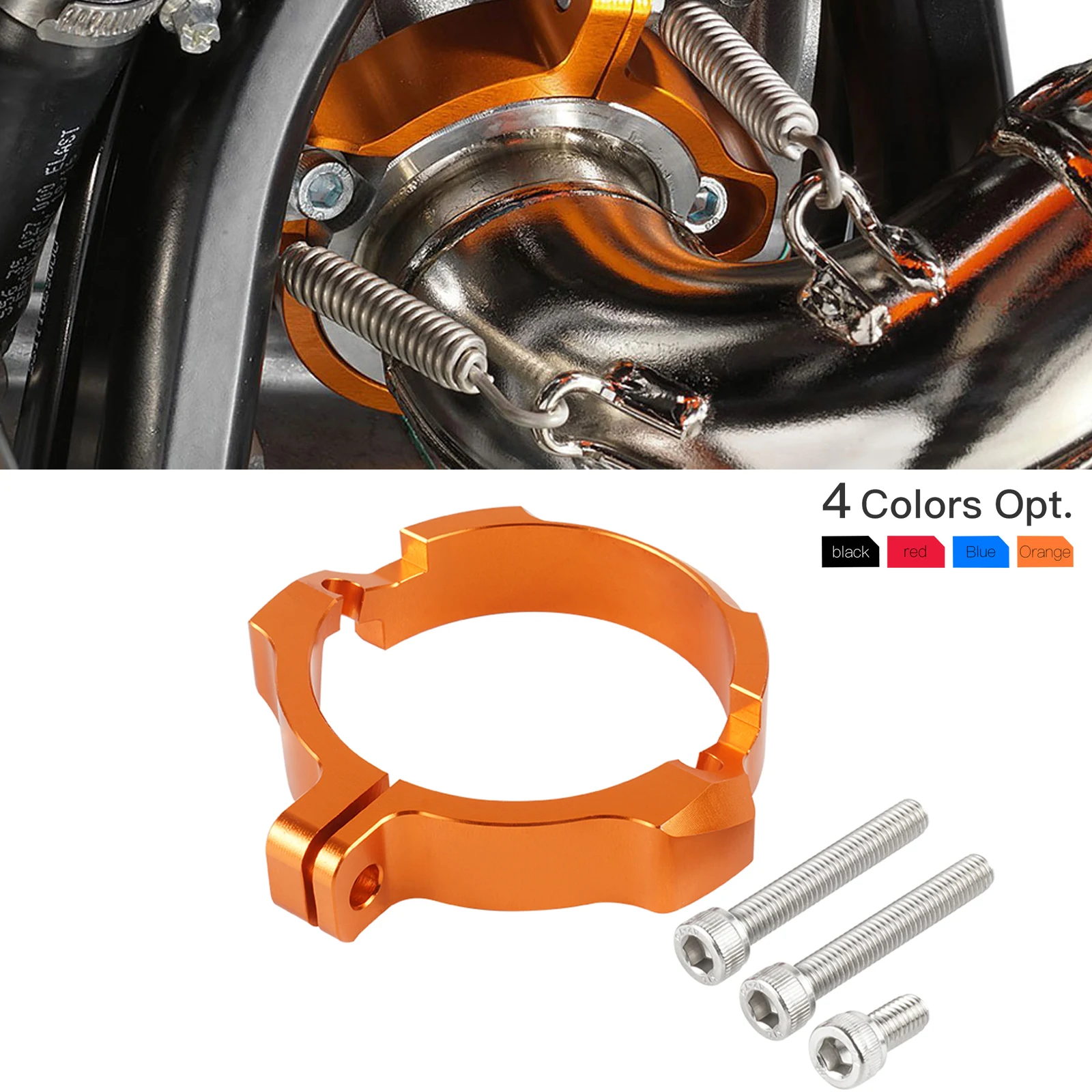 

For KTM EXC300 250 300 XCW EXC TPI 2023 XC SX XCW Six Days TPI 2017-2022 Motorcycle Exhaust Tip Muffler Pipe Clamp Flange Guard