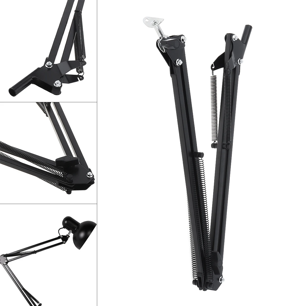 Universal Cantilever Flexible Arm Metal Holder Overhead Tripod Mount for Table Lamp / Microphone with Over length Swing Arm