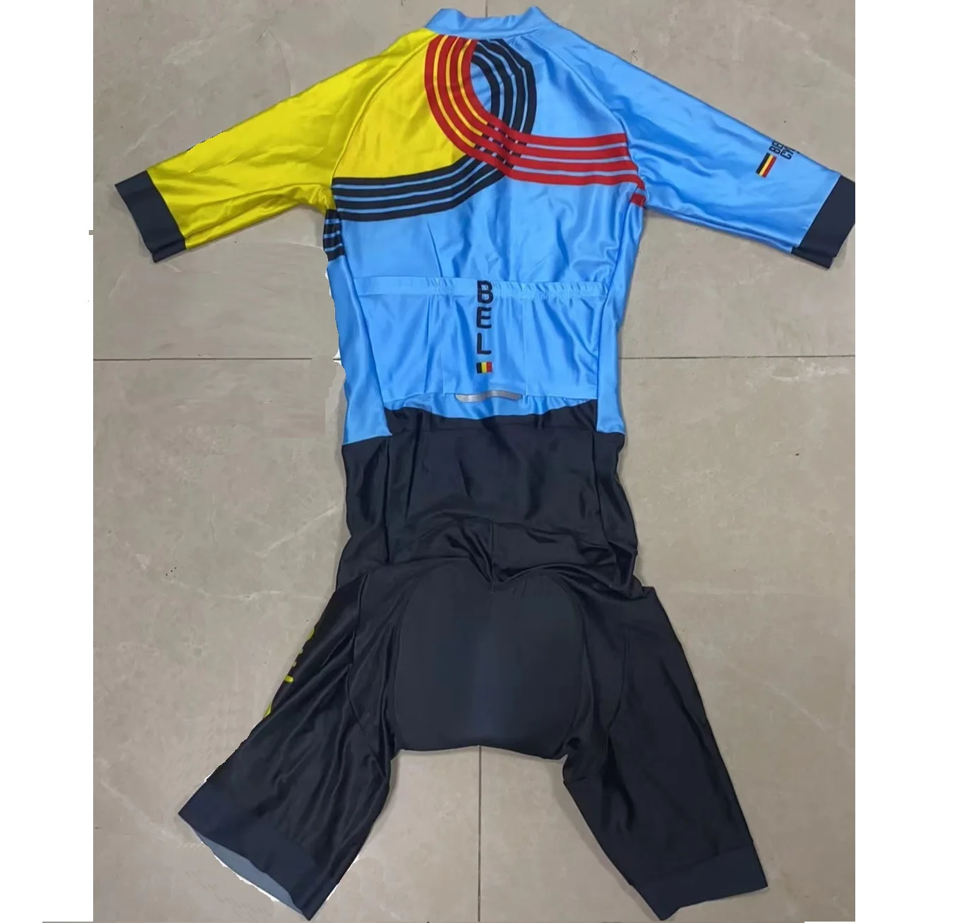 LASER CUT Skinsuit 2024 BELGIUM TEAM BLUE Bodysuit SHORT Cycling Jersey Bike Bicycle Clothing Maillot Ropa Ciclismo