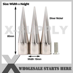 19x80mm Giant Punk CONE Screwed Back Spike Stud,Used For Leather Craft,Jacket,Choker,Dog Collar,Shoes,Bags