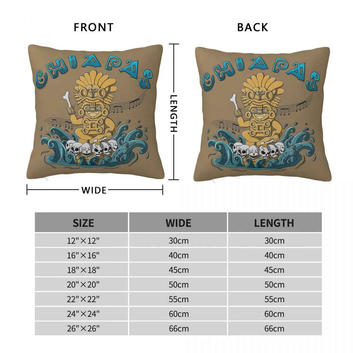 Chiapas Power Parks Mayan Ruins Square Pillowcase Polyester Linen Velvet Printed Zip Decor Car Cushion Cover