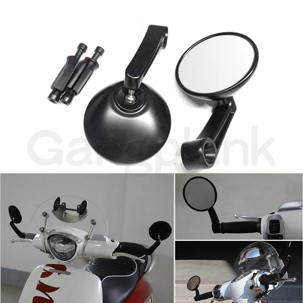 

Motorcycle Handlebar Mirror Rearview Mirror Round Black Scooter Car Mirror Retro Rear View Side Mirror Motorbike Parts