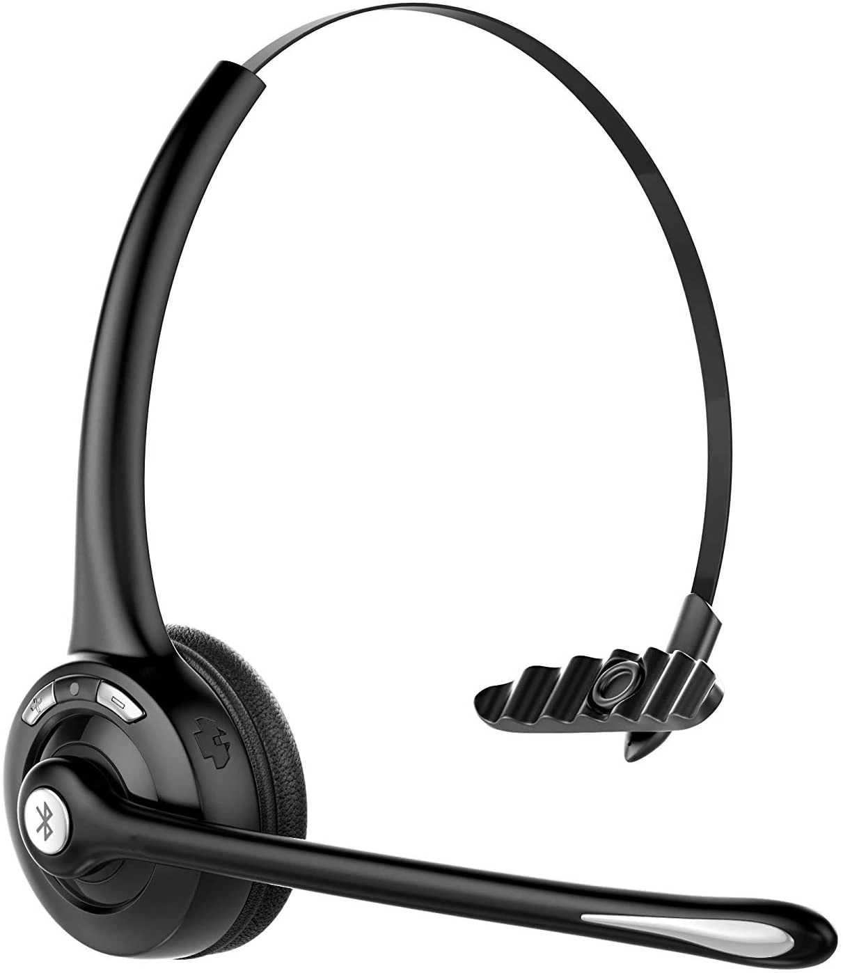 Bluetooth Headset, Wireless On Ear Headphones with Noise Cancelling Microphone for Trucker, Hand Free Wireless Headset w
