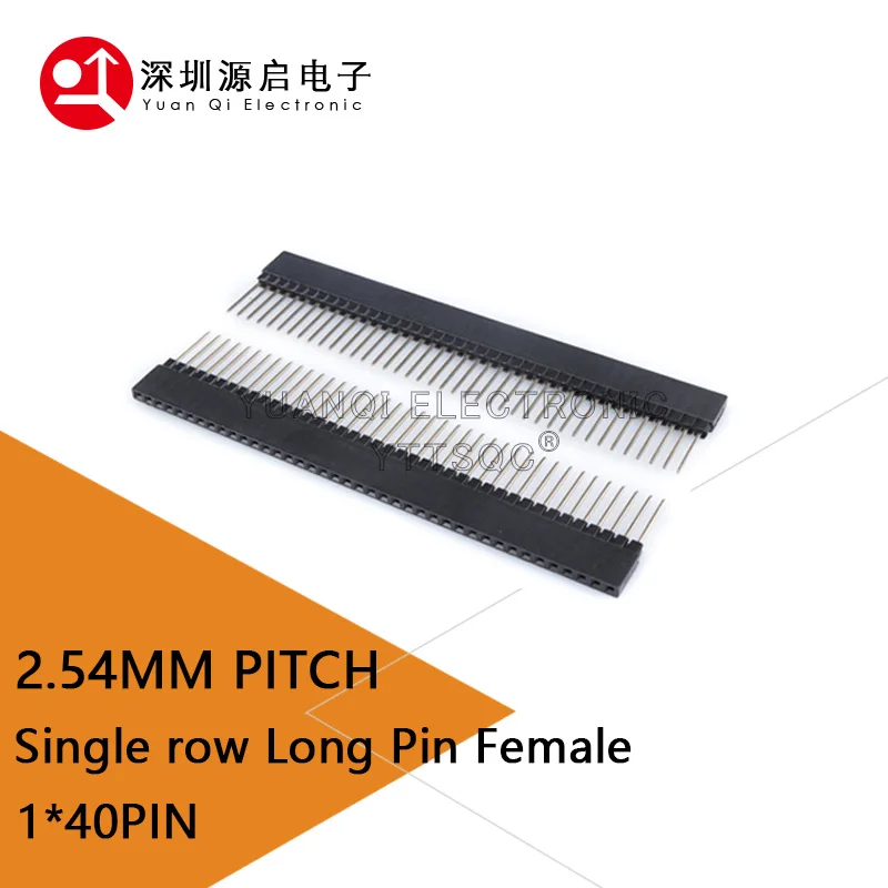 5PCS 1x40 PIN Single Row Straight FEMALE PIN HEADER 2.54MM PITCH Pin Long 12MM Strip Connector Socket 1*40 40 PIN 40P PC104