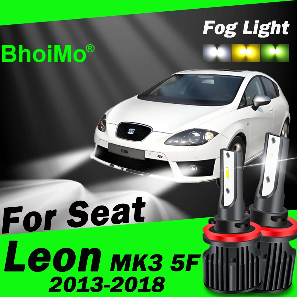 For Seat Leon MK3 5F 2013 - 2018 Led Front Fog Light Lamps Bulb 2014 2015 2016 2017