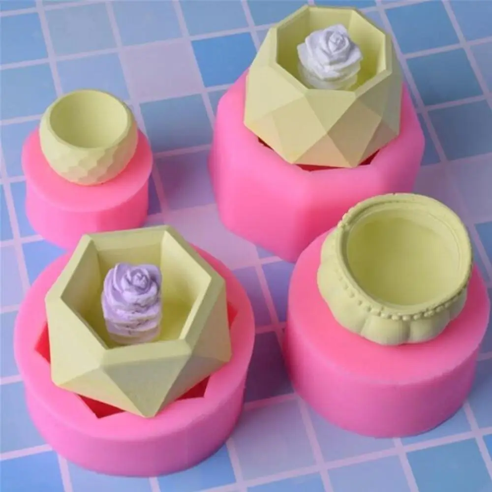 New 3D Handmade Creative Succulent Plant Flower Pot Silicone Mold Gypsum Cement Mini Flower Bonsai DIY Ashtray Candle Holds Mold