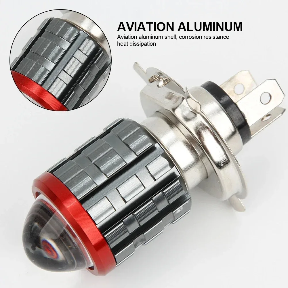 High-brightness H4 LED Motorcycle H6 LED Moto Motorcycle Headlight White Yellow Bulbs Lens High Low Beam Lamp