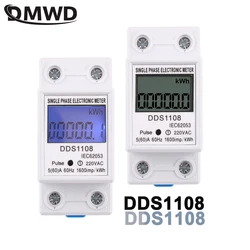 Din Rail Single Phase Two Wire LCD Digital Display Power Consumption Energy Electric Meter kWh AC 220V 230V 50Hz/60Hz 60A 80A