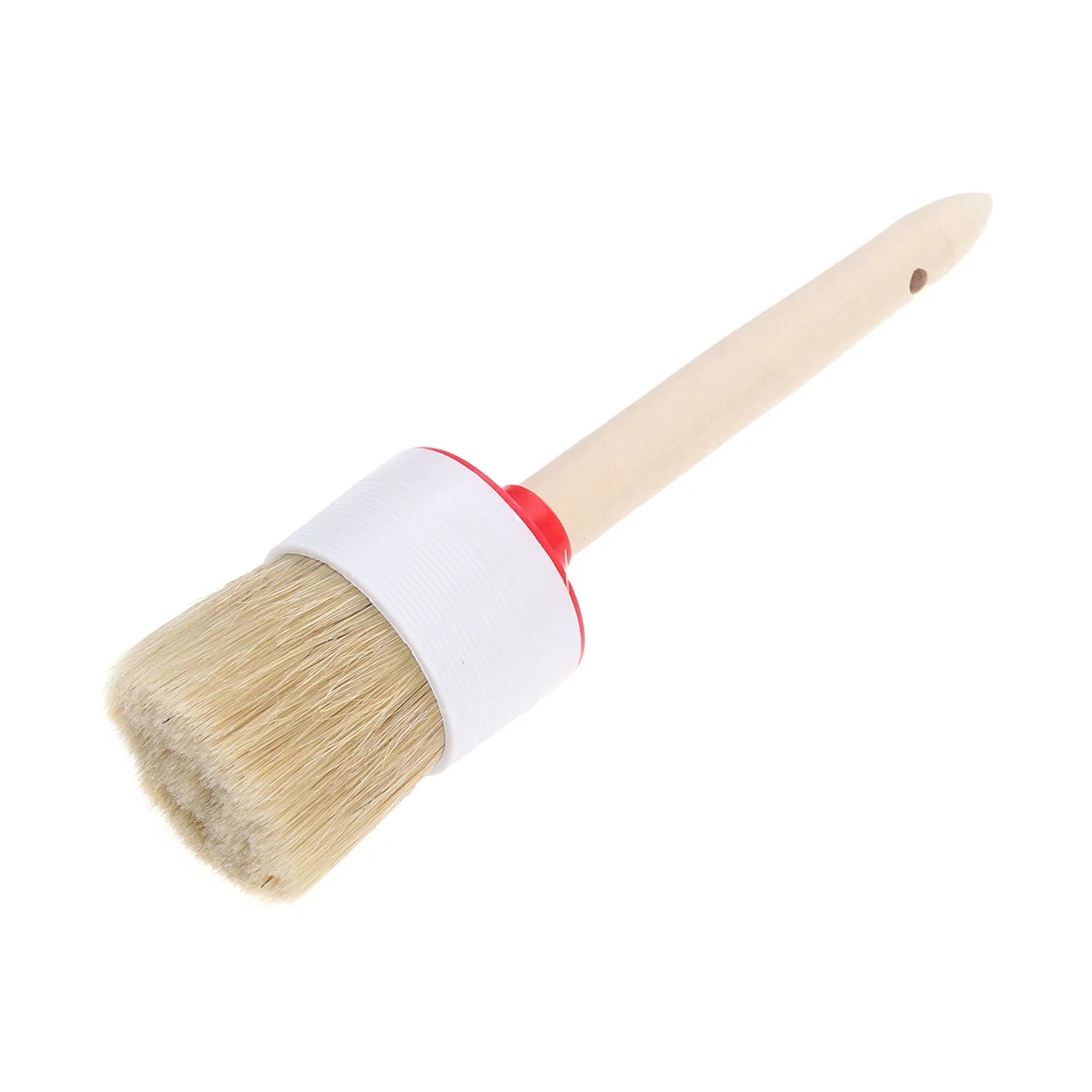 Wood Bristle Cleaning Brush Boar Hair Detail Car Detailing Round Head Wooden Handle