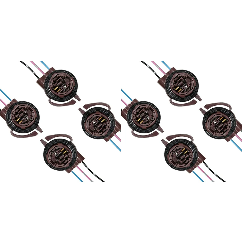 AB41-8PCS 3157 مآخذ تسخير سلكية مسبقًا، محولات مقبس لمبات LED للسيارة، موصلات توصيل مقبس ضفيرة لمبة #1